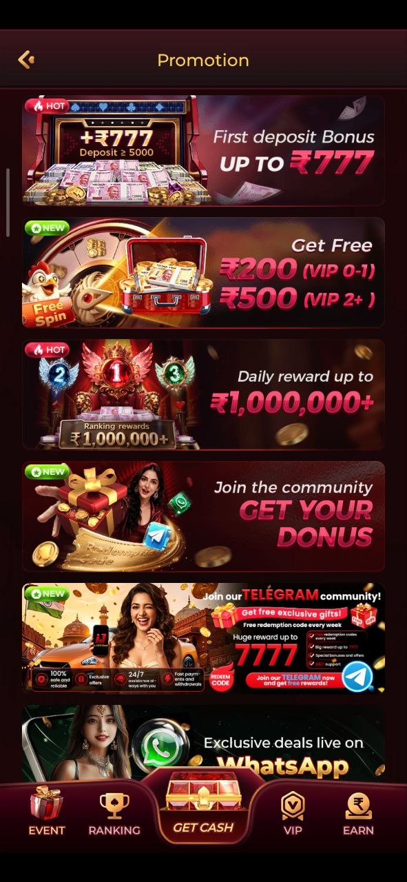 IJ7 app interface showing popular game categories available on the IJ7 Game platform.